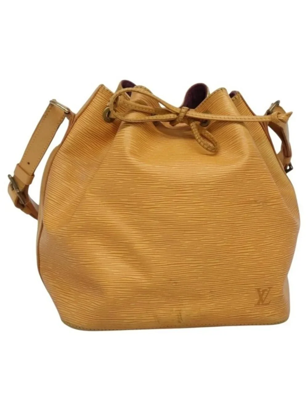 Authentic LOUIS VUITTON Epi Petit Noe Shoulder Bag Yellow M44109 LV